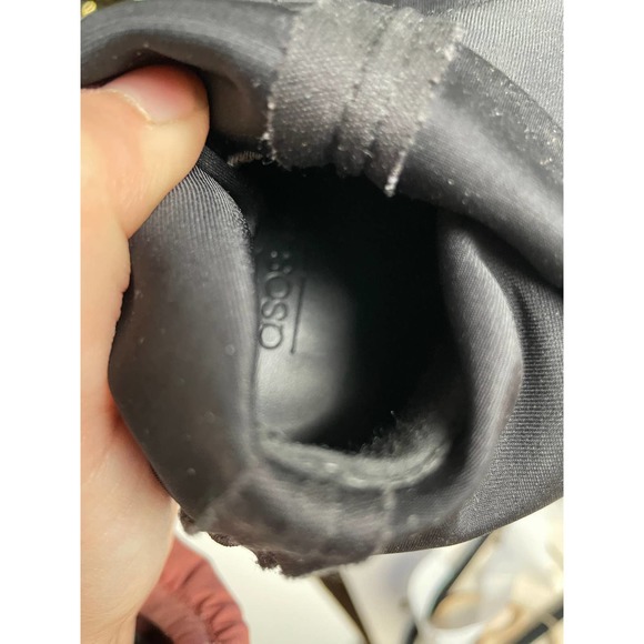 ASOS Boots Womens 7 Black Slip On Block Heel Sock Ankle Bootie Shoes - Picture 5 of 12